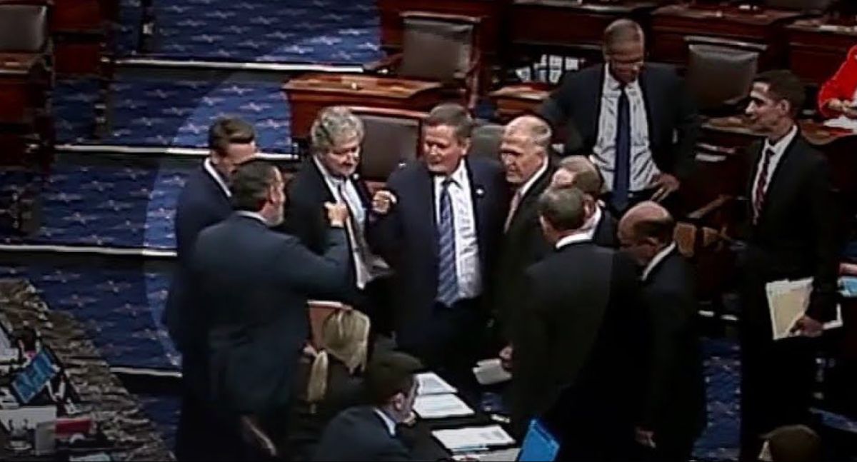 Ted was recently seen fist-bumping his fellow Republican senators after they blocked a bill that would provide critical healthcare to veterans impacted by burn pits.